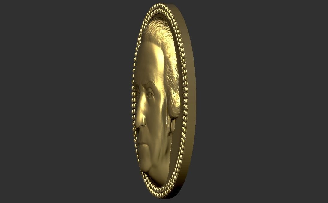 George Washington medallion pendant 3D printing ready stl obj 3D print model_11