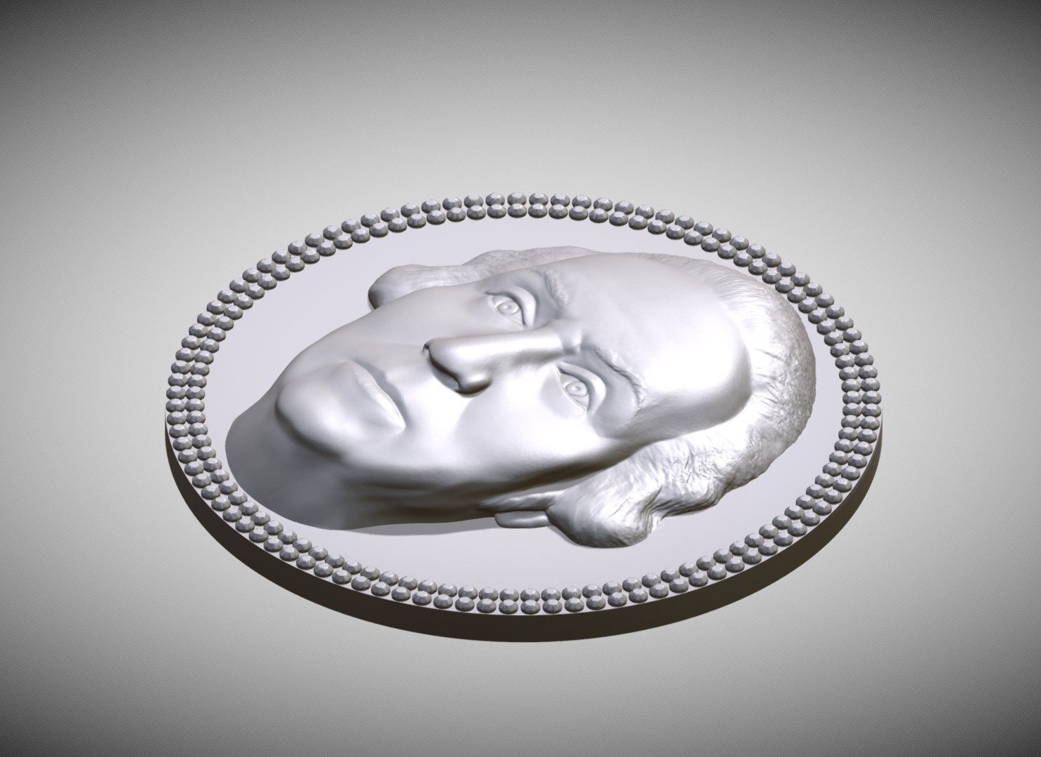 George Washington medallion pendant 3D printing ready stl obj 3D print model_1