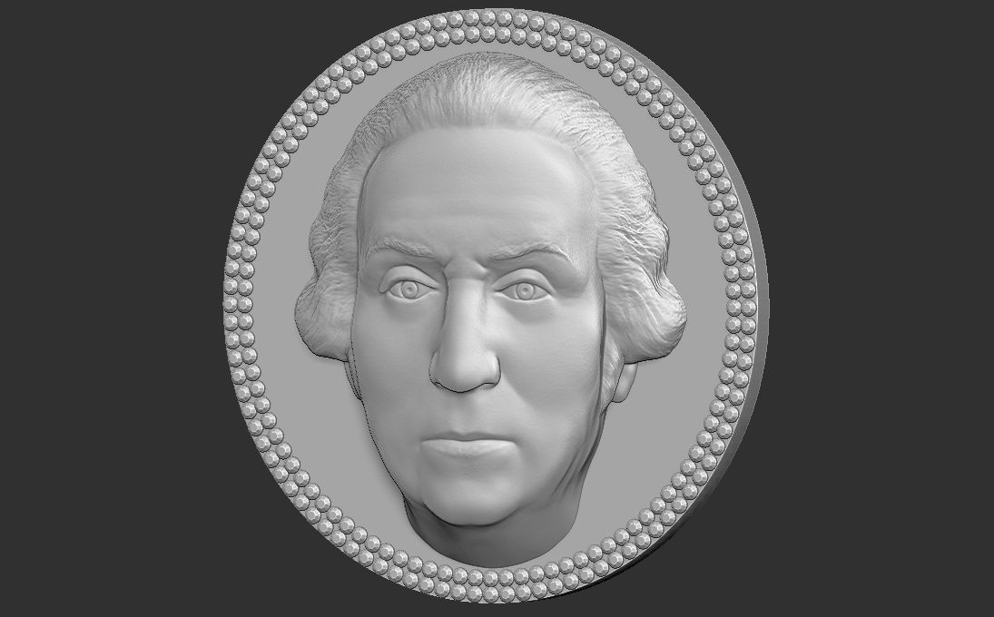George Washington medallion pendant 3D printing ready stl obj 3D print model_22
