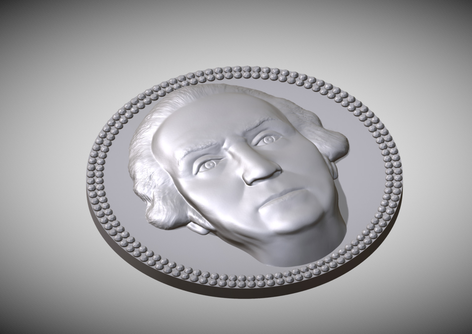 George Washington medallion pendant 3D printing ready stl obj 3D print model_2