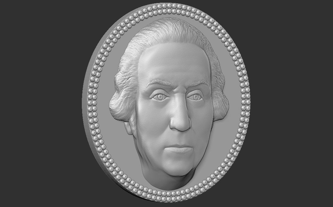 George Washington medallion pendant 3D printing ready stl obj 3D print model_23