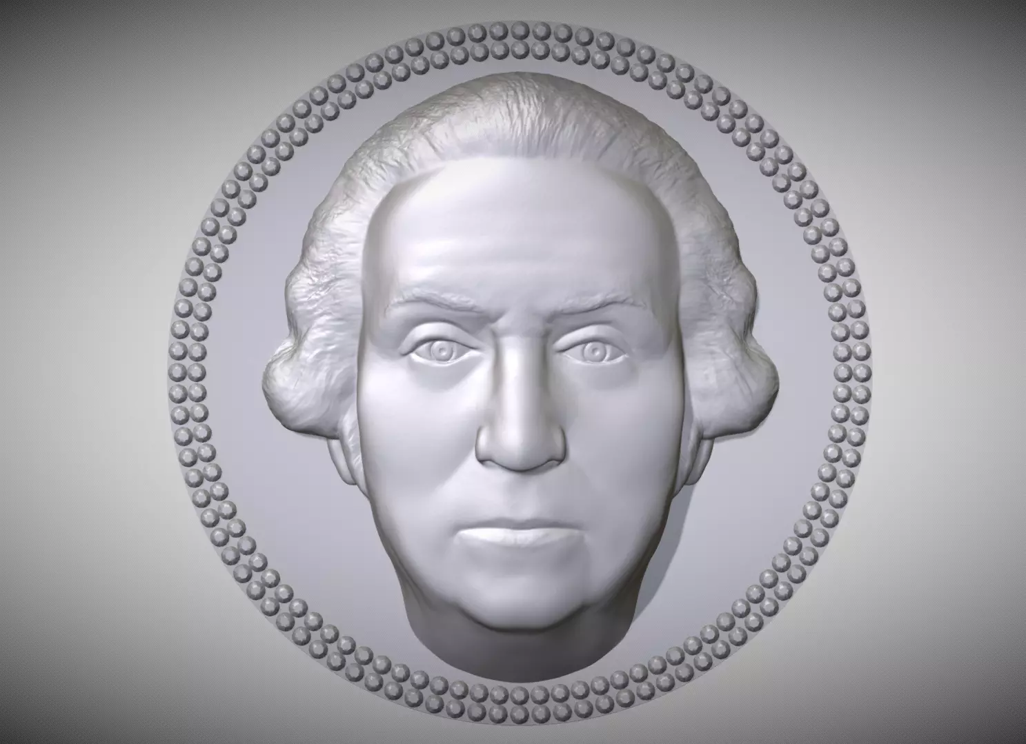 George Washington medallion pendant 3D printing ready stl obj 3D print model_0