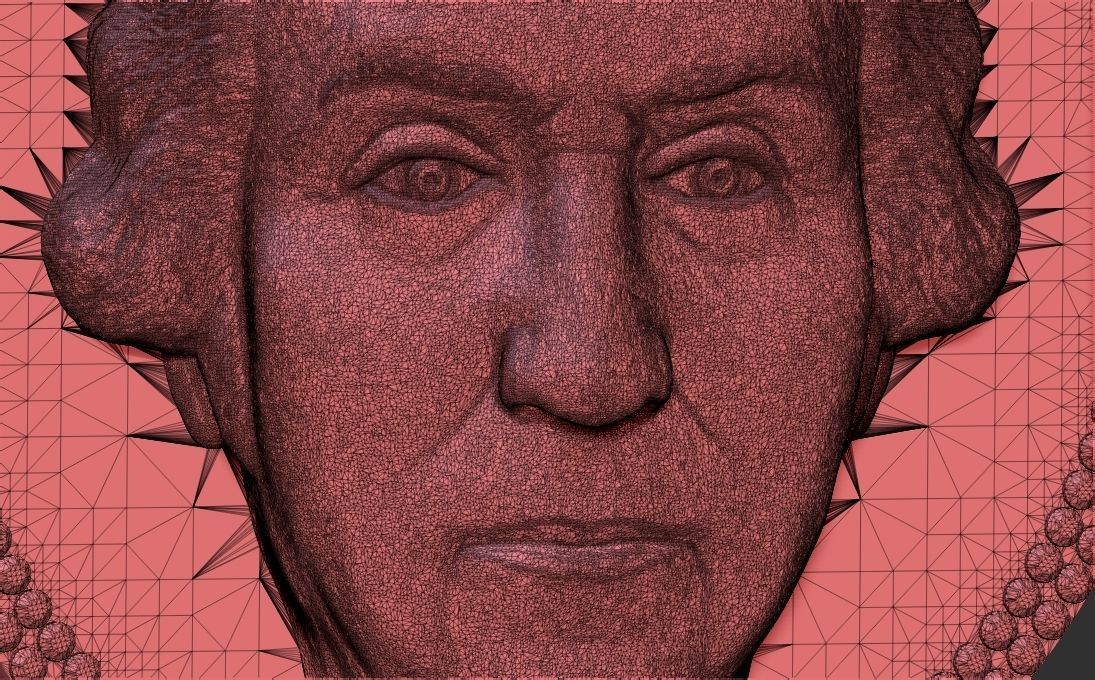 George Washington medallion pendant 3D printing ready stl obj 3D print model_30