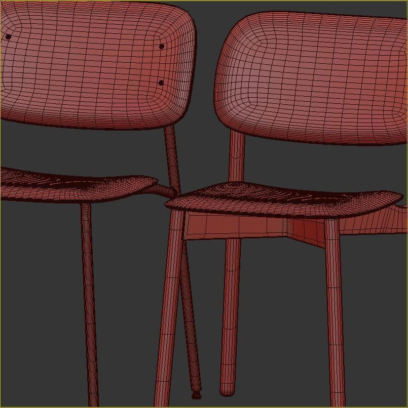 Hay table and chairs set 6 3D model_5