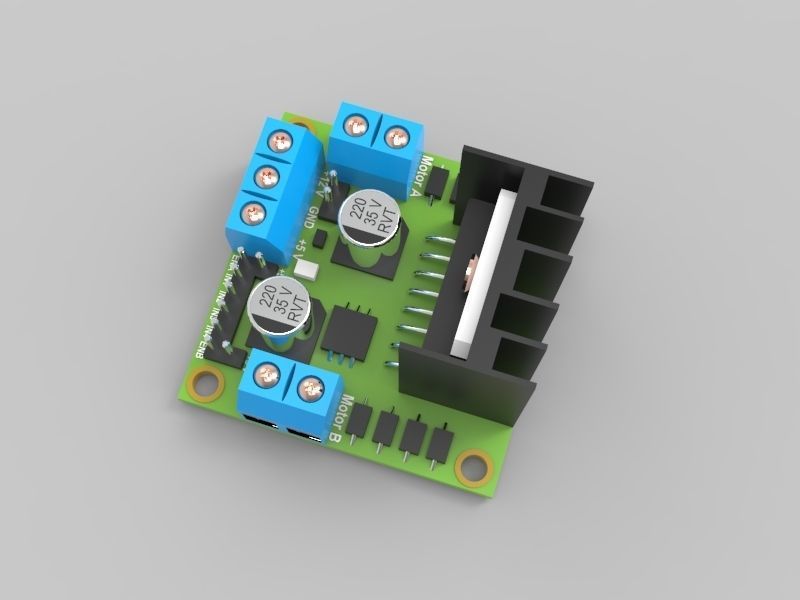 L298N Stepper Motor Driver 3D model_2