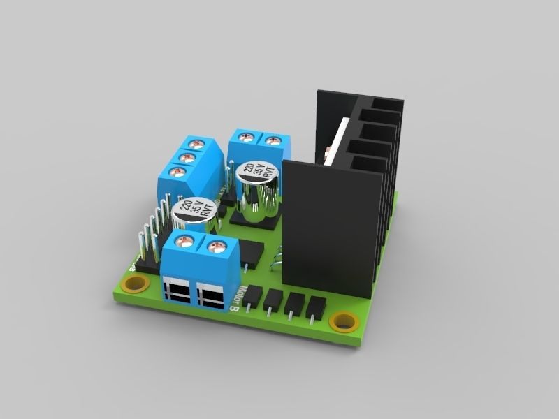 L298N Stepper Motor Driver 3D model_1
