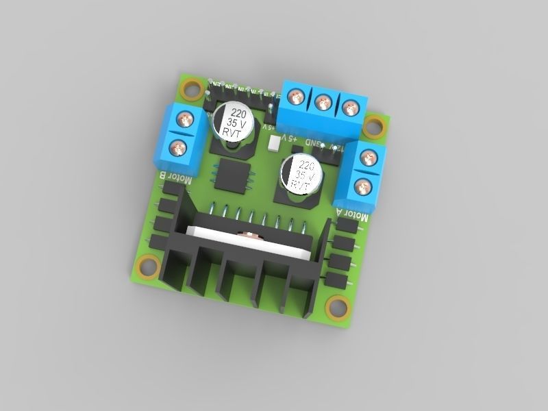 L298N Stepper Motor Driver 3D model_3