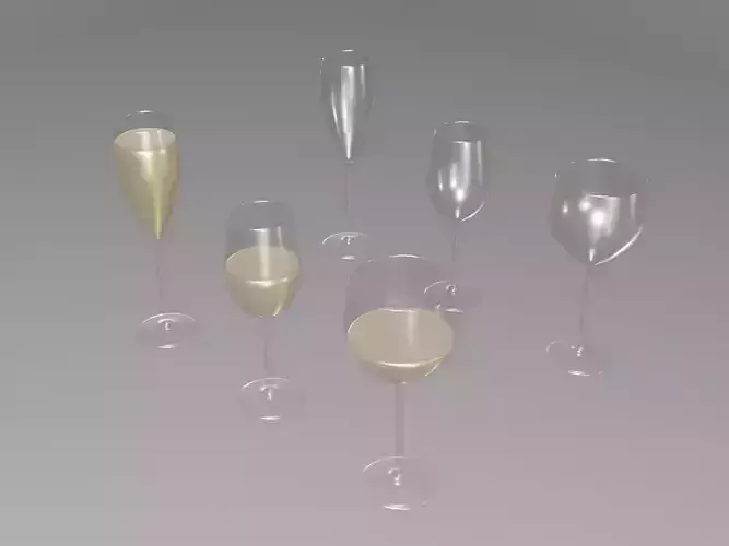 Champagne - white wine glass set - Empty glass set