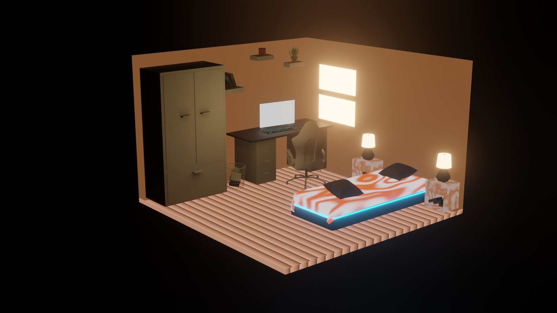 An isometric room Must Read Description Low-poly 3D model_4