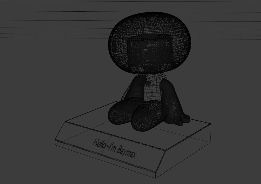 BayMax Bobbleheads Figure  Low-poly 3D model_4