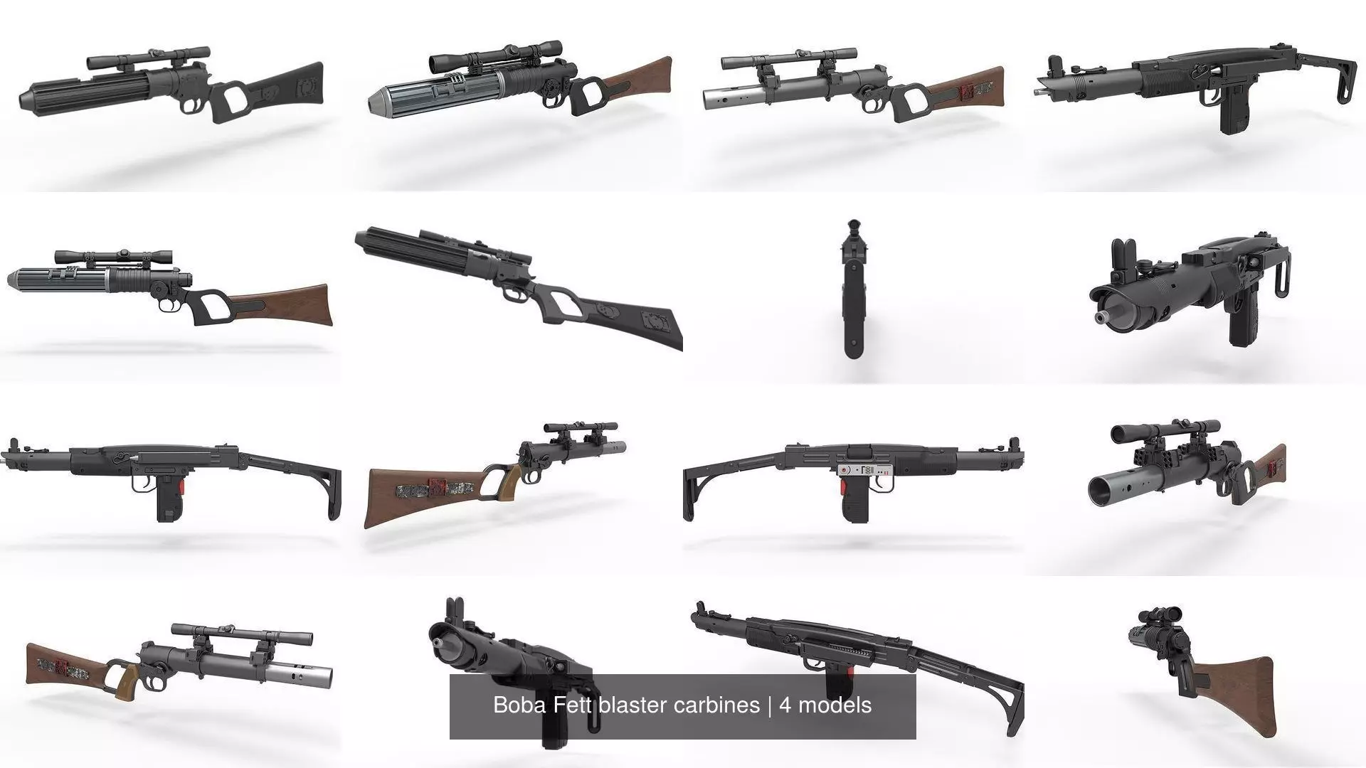 Boba Fett blaster carbines 3D Model Collection_0