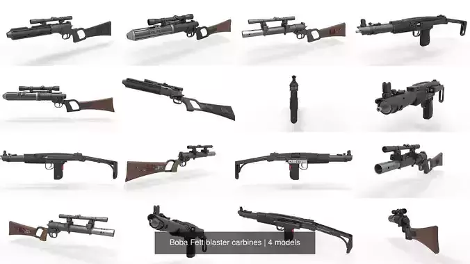 Boba Fett blaster carbines 3D Model Collection