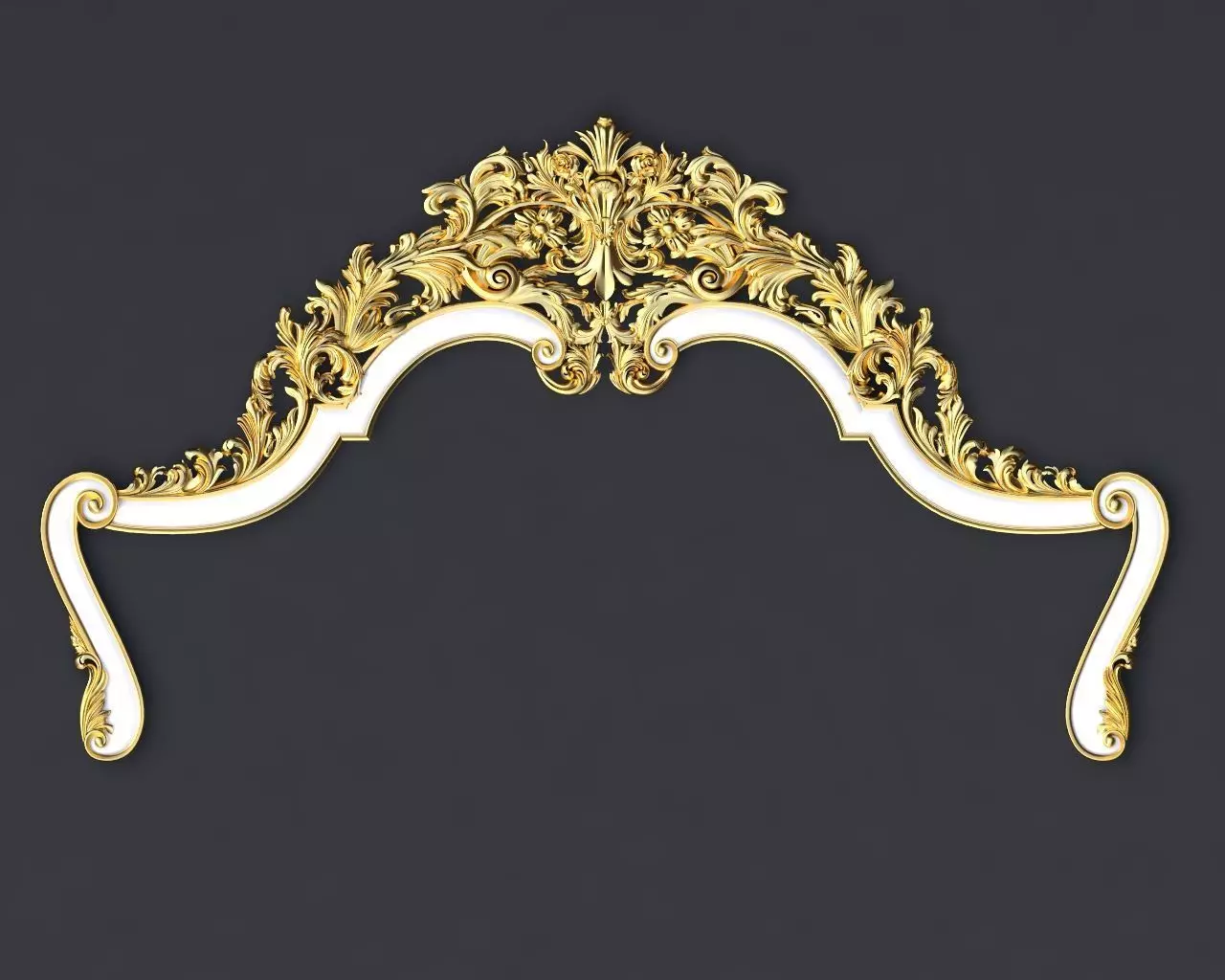 bed headboard 3D model_0