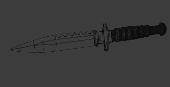 Knife the Black Raven Low-poly 3D model_3