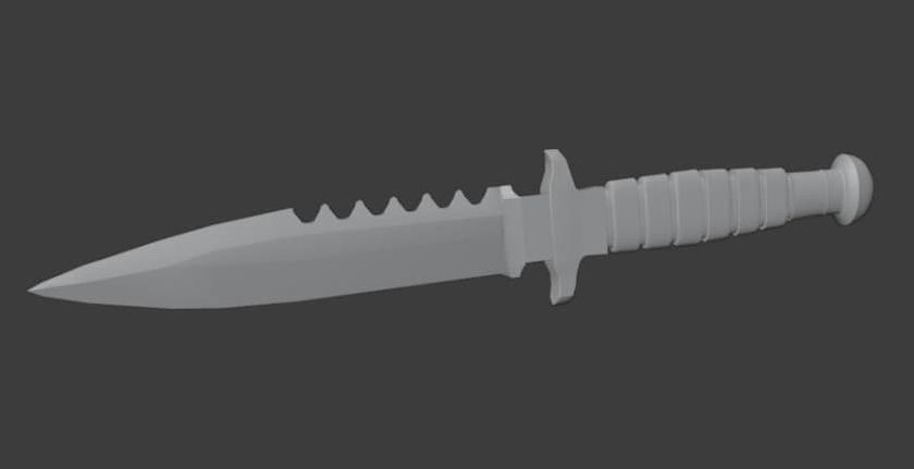 Knife the Black Raven Low-poly 3D model_2