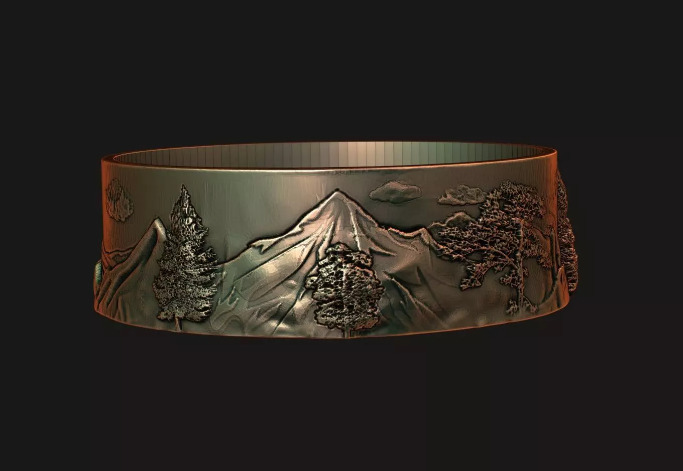 High Mountain Ring Free 3D print model