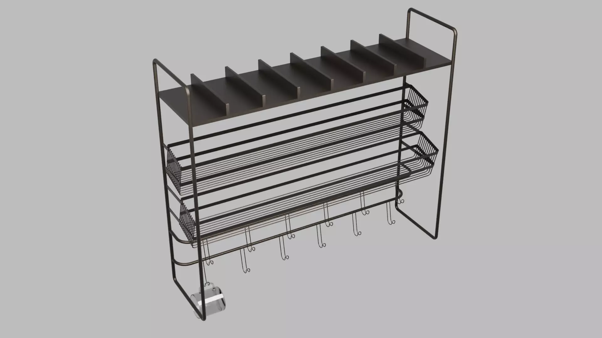 Cups Shelf Free low-poly 3D model
