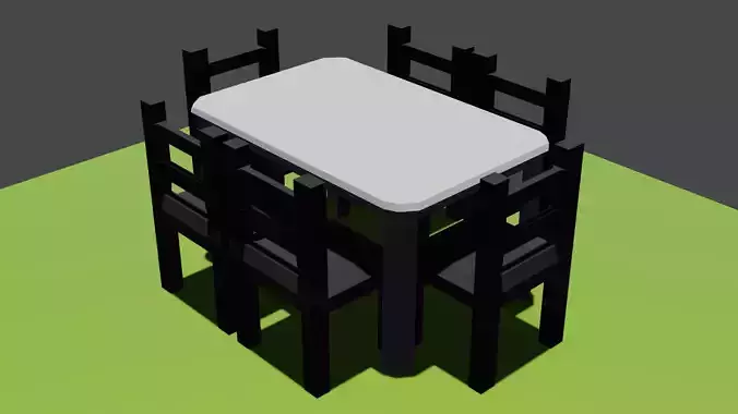 Fornature Model Table And Chair 3D model
