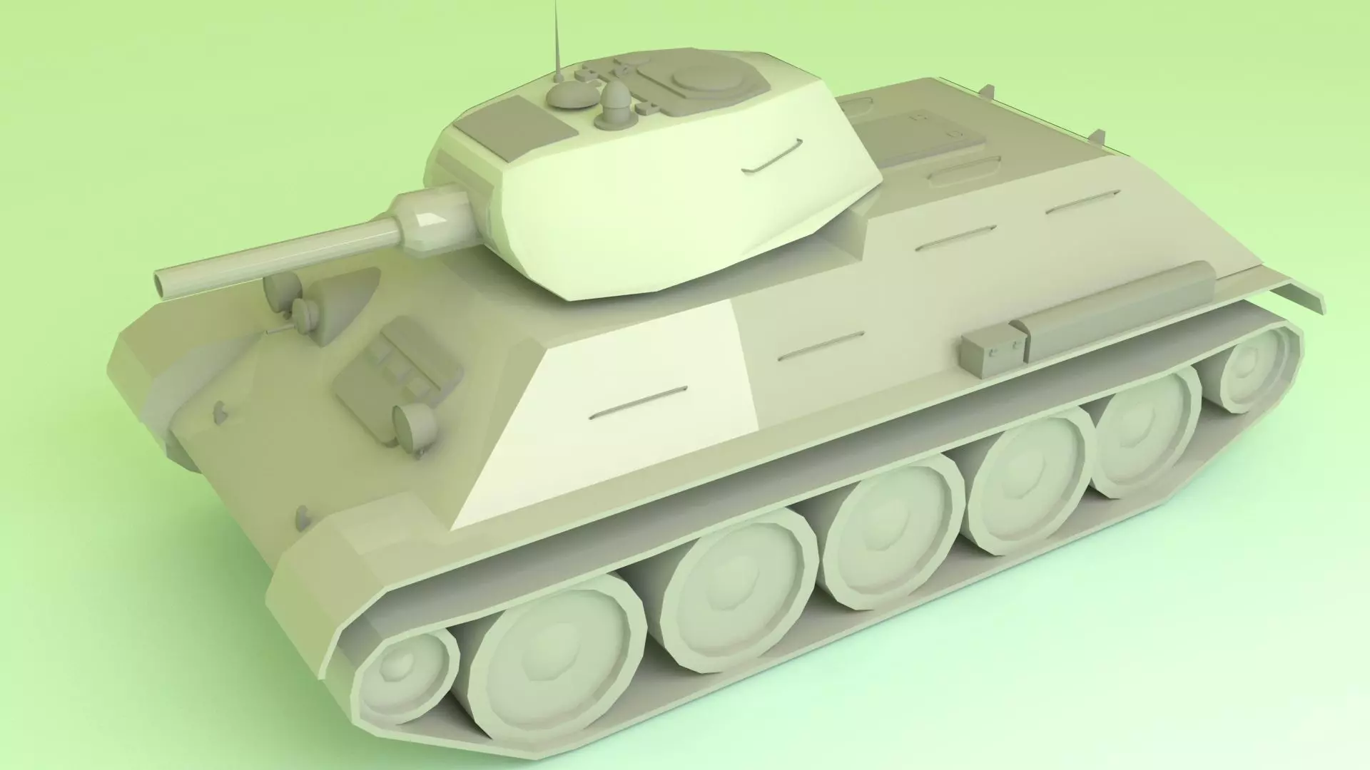 Tank T34 Low-poly 3D model