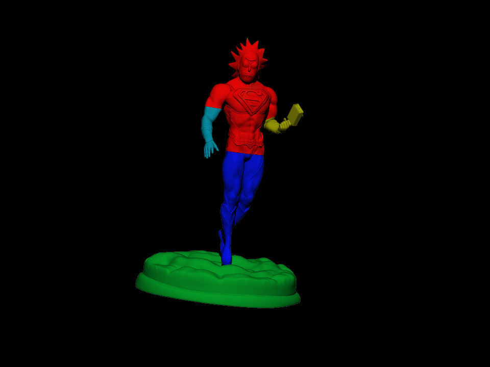 WHAT IF RICK SANCHEZ SUPERMAN RICK AND MORTY 3D print model_2