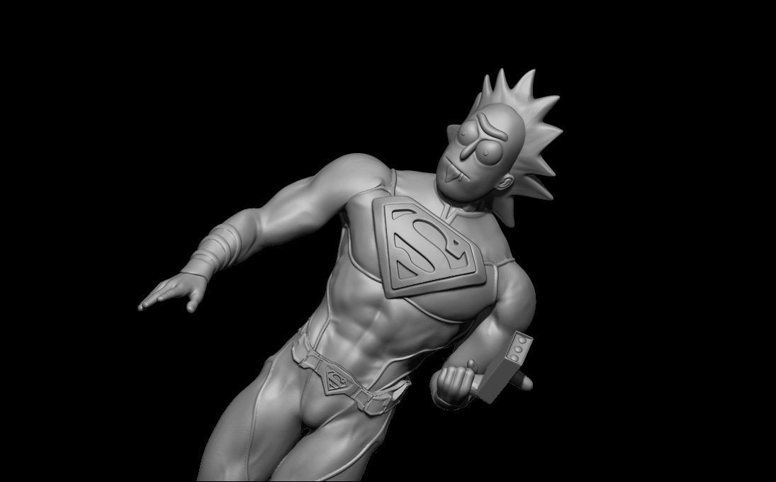 WHAT IF RICK SANCHEZ SUPERMAN RICK AND MORTY 3D print model_3