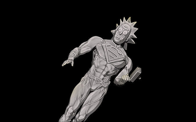 WHAT IF RICK SANCHEZ SUPERMAN RICK AND MORTY 3D print model
