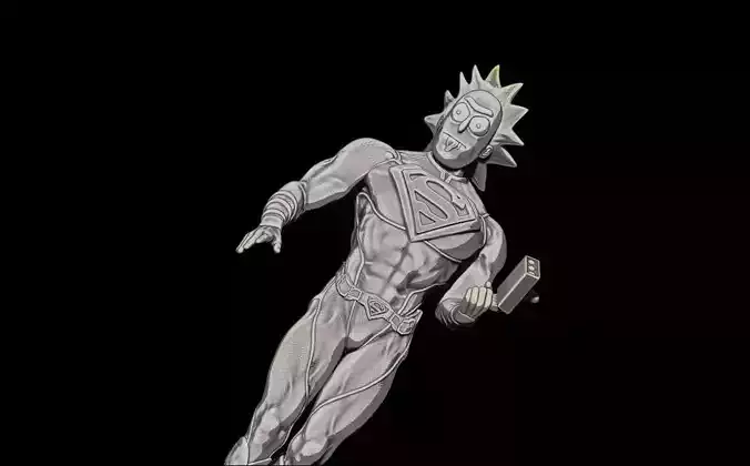 WHAT IF RICK SANCHEZ SUPERMAN RICK AND MORTY 3D print model