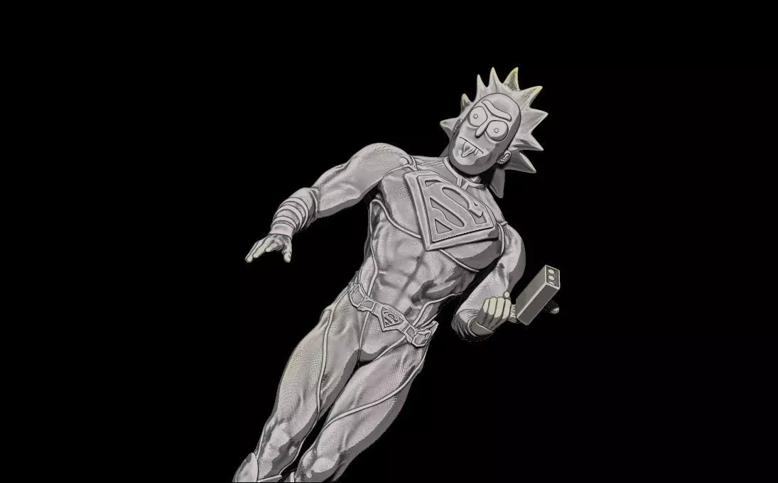 WHAT IF RICK SANCHEZ SUPERMAN RICK AND MORTY 3D print model_0