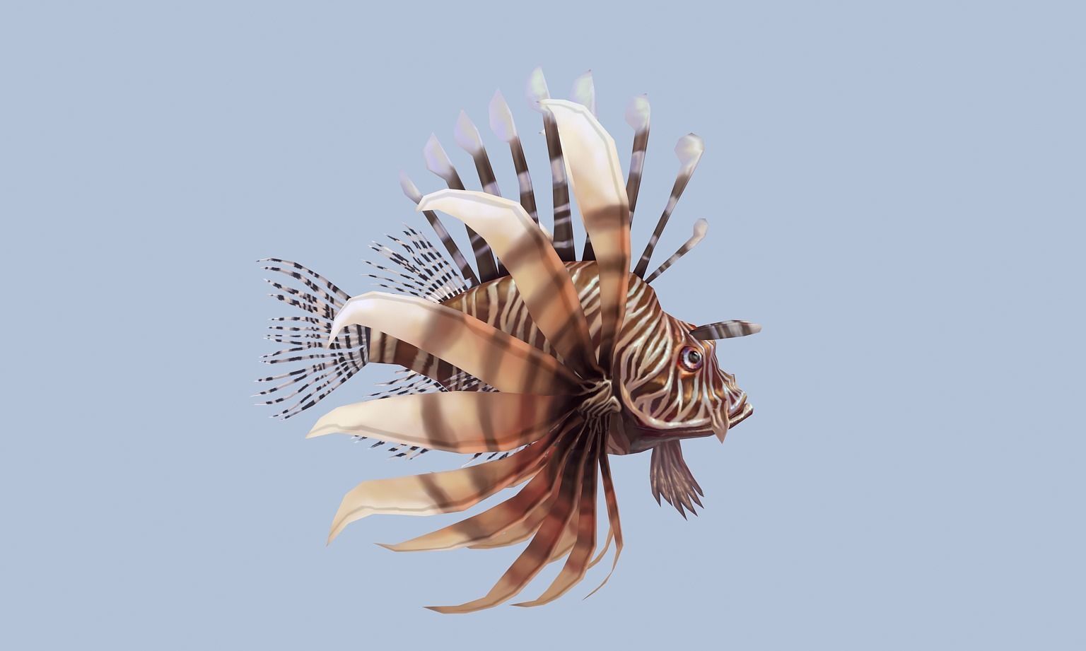 animated lionfish Low-poly 3D model_3