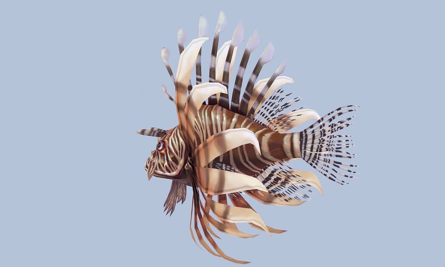 animated lionfish Low-poly 3D model_5