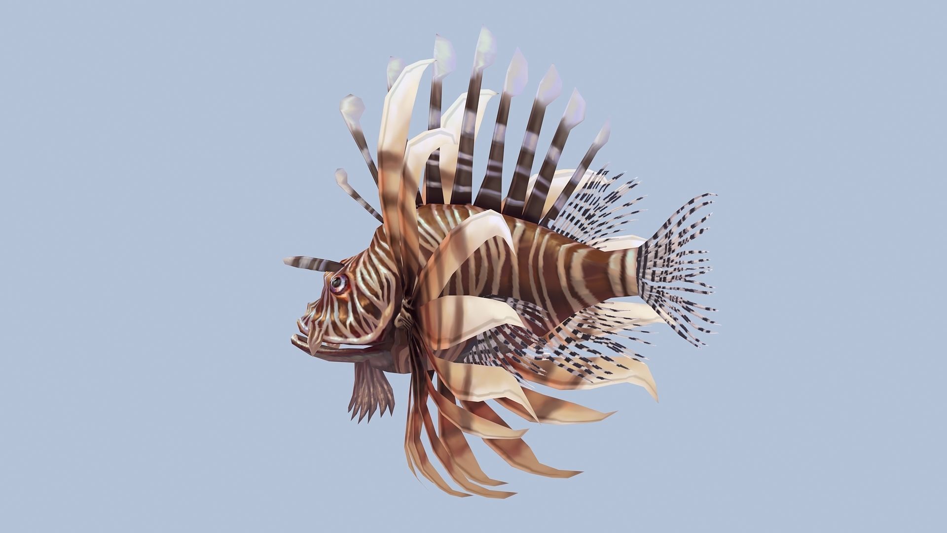 animated lionfish Low-poly 3D model_9