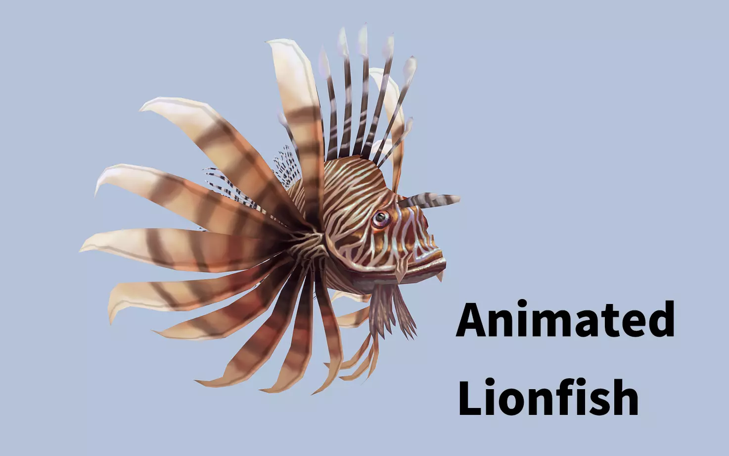 animated lionfish Low-poly 3D model_0