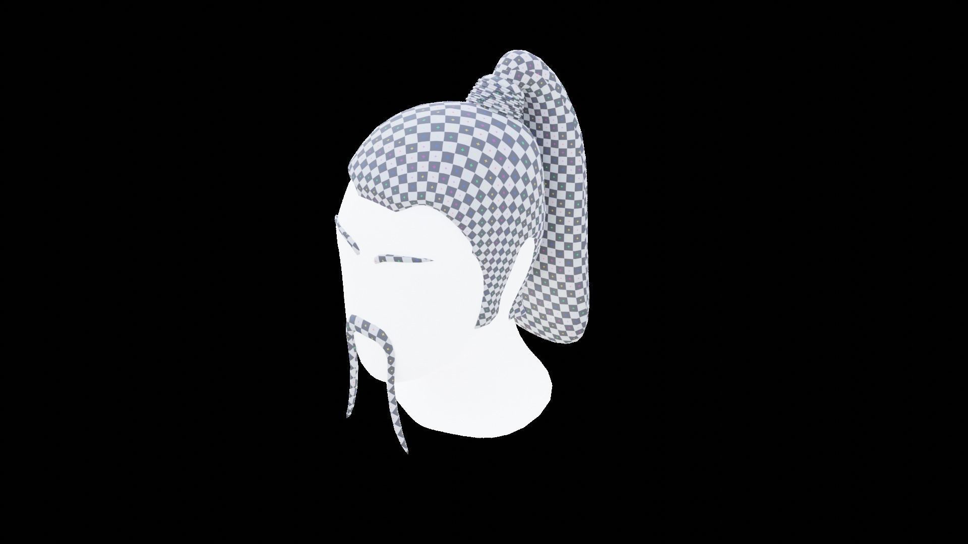 Base Stylized Haircuts 76-80 Low-poly 3D model_45