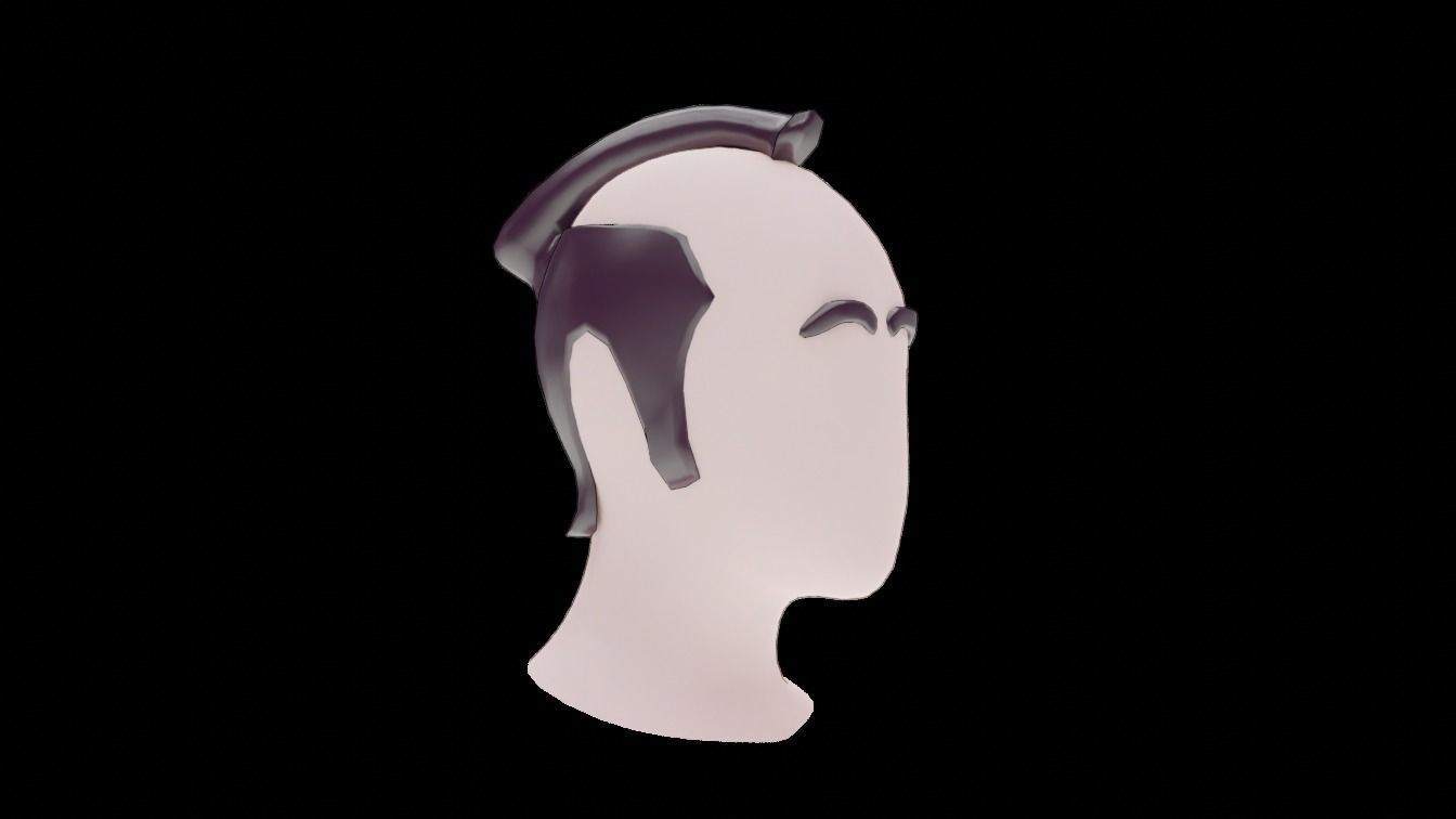 Base Stylized Haircuts 76-80 Low-poly 3D model_27