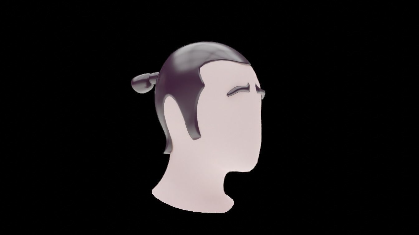 Base Stylized Haircuts 76-80 Low-poly 3D model_31