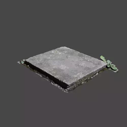 Rectangle Concrete Block Low-poly 3D model