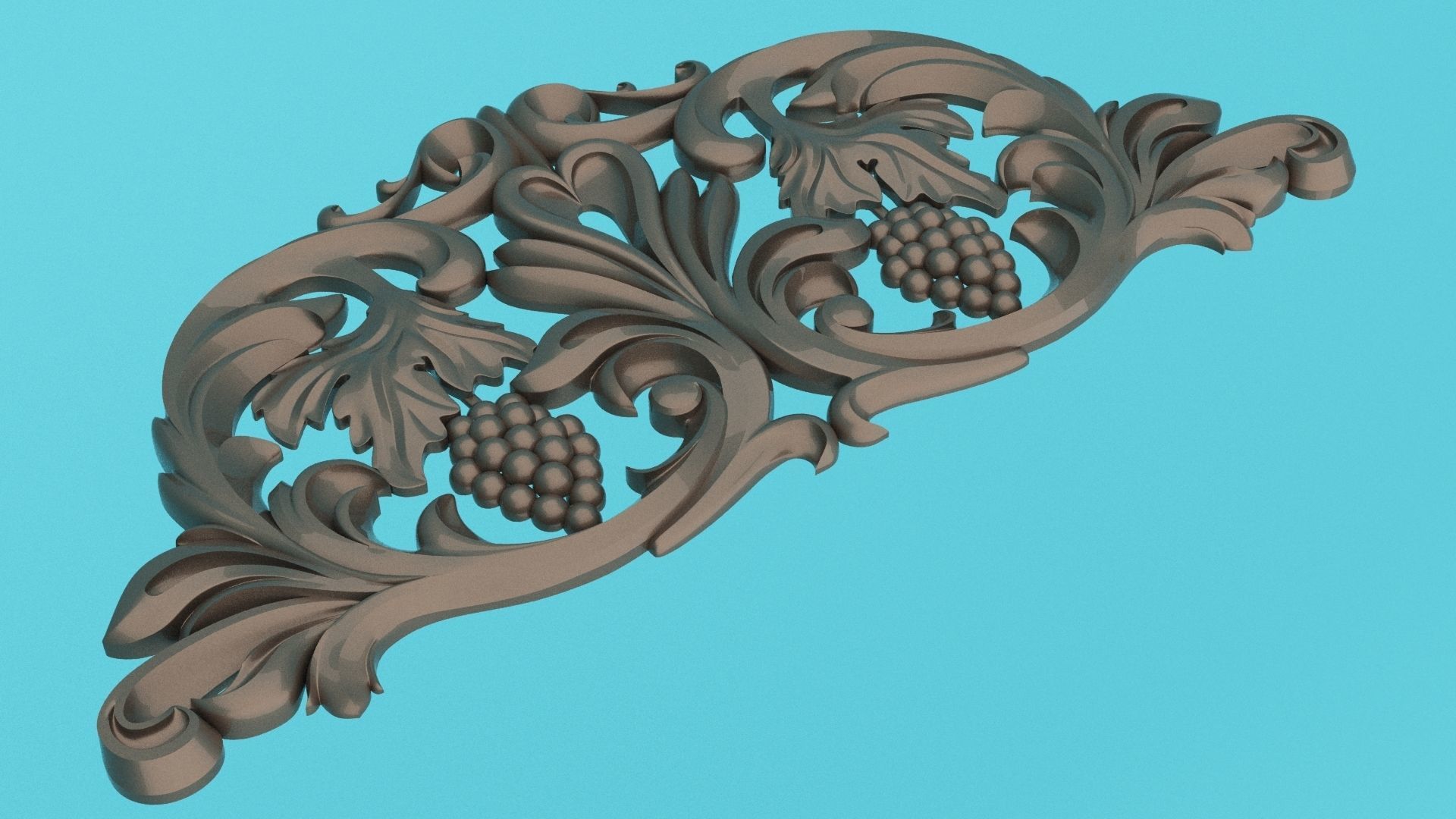 Carved grapevine and carved decor around 3D Molding  Low-poly 3D model_1