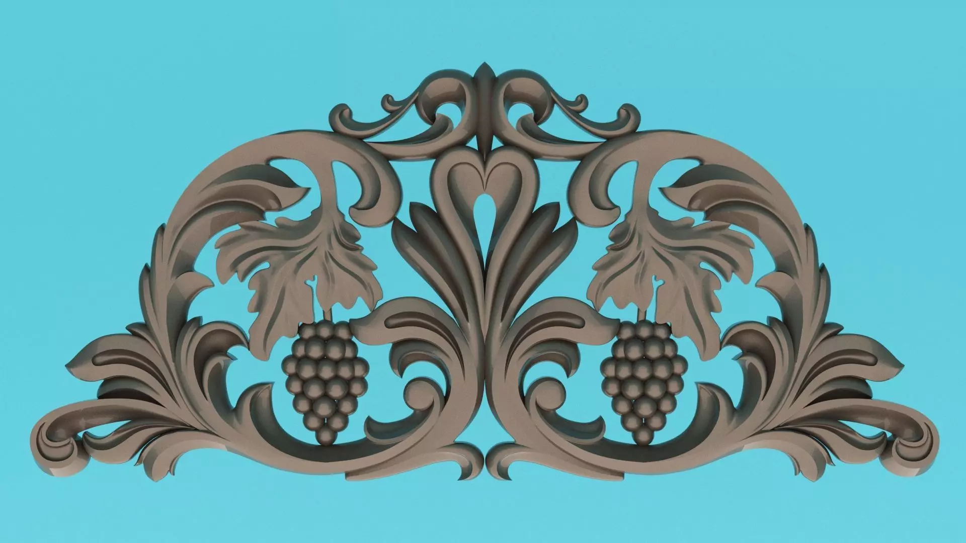 Carved grapevine and carved decor around 3D Molding  Low-poly 3D model_0