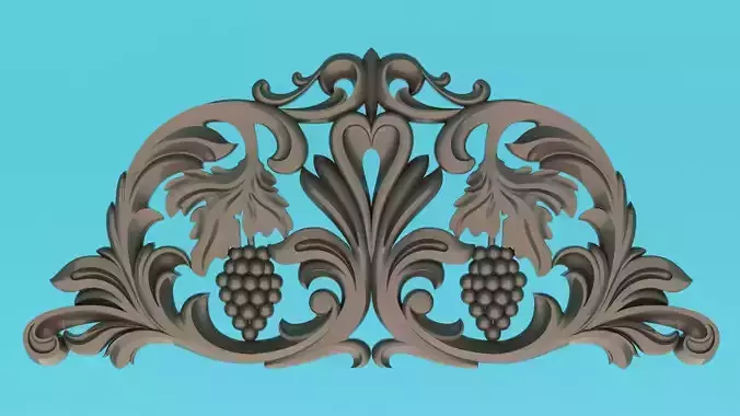 Carved grapevine and carved decor around 3D Molding 
