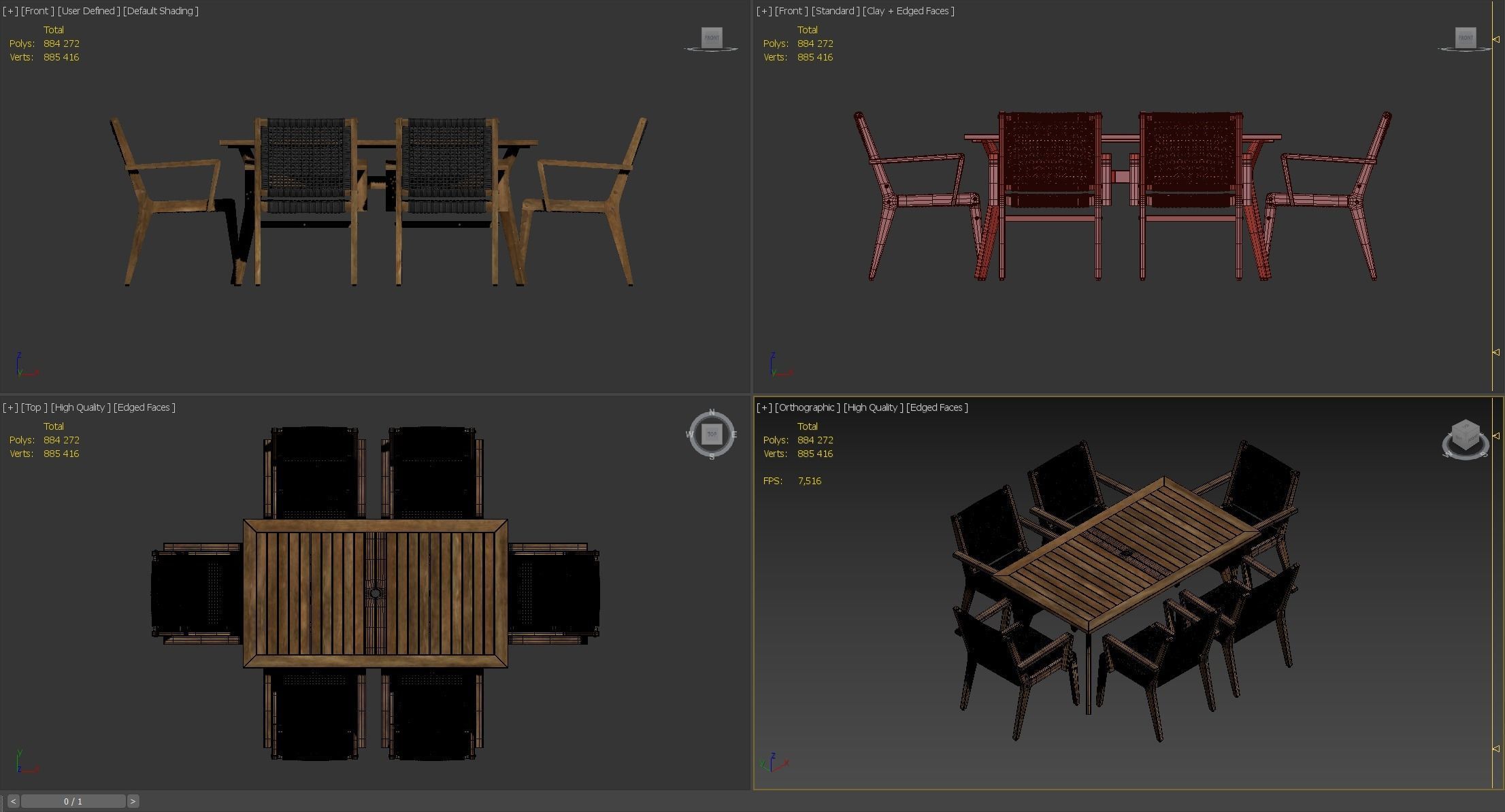 Quinn Rectangular dinning set 3D model_12
