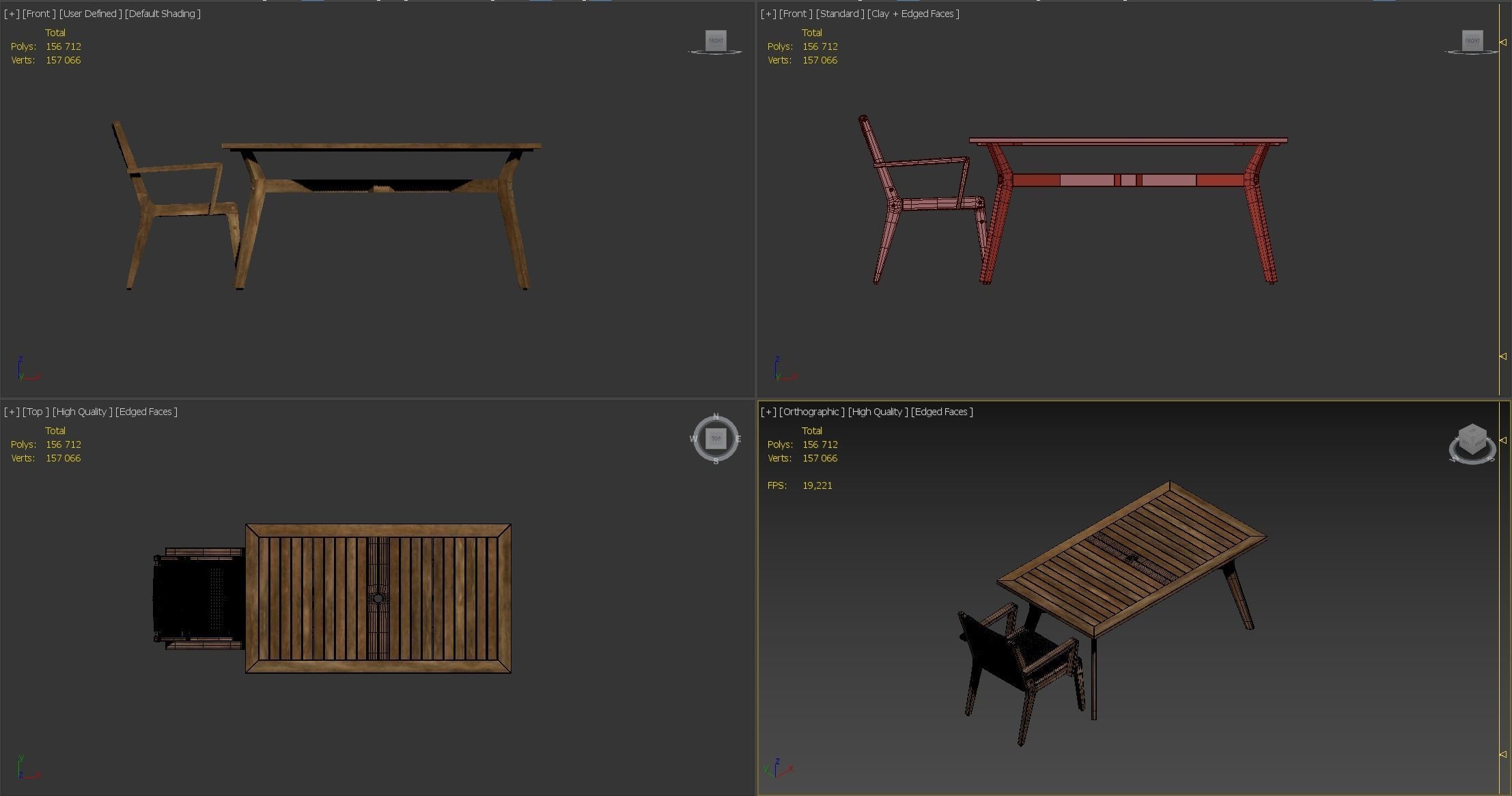 Quinn Rectangular dinning set 3D model_13