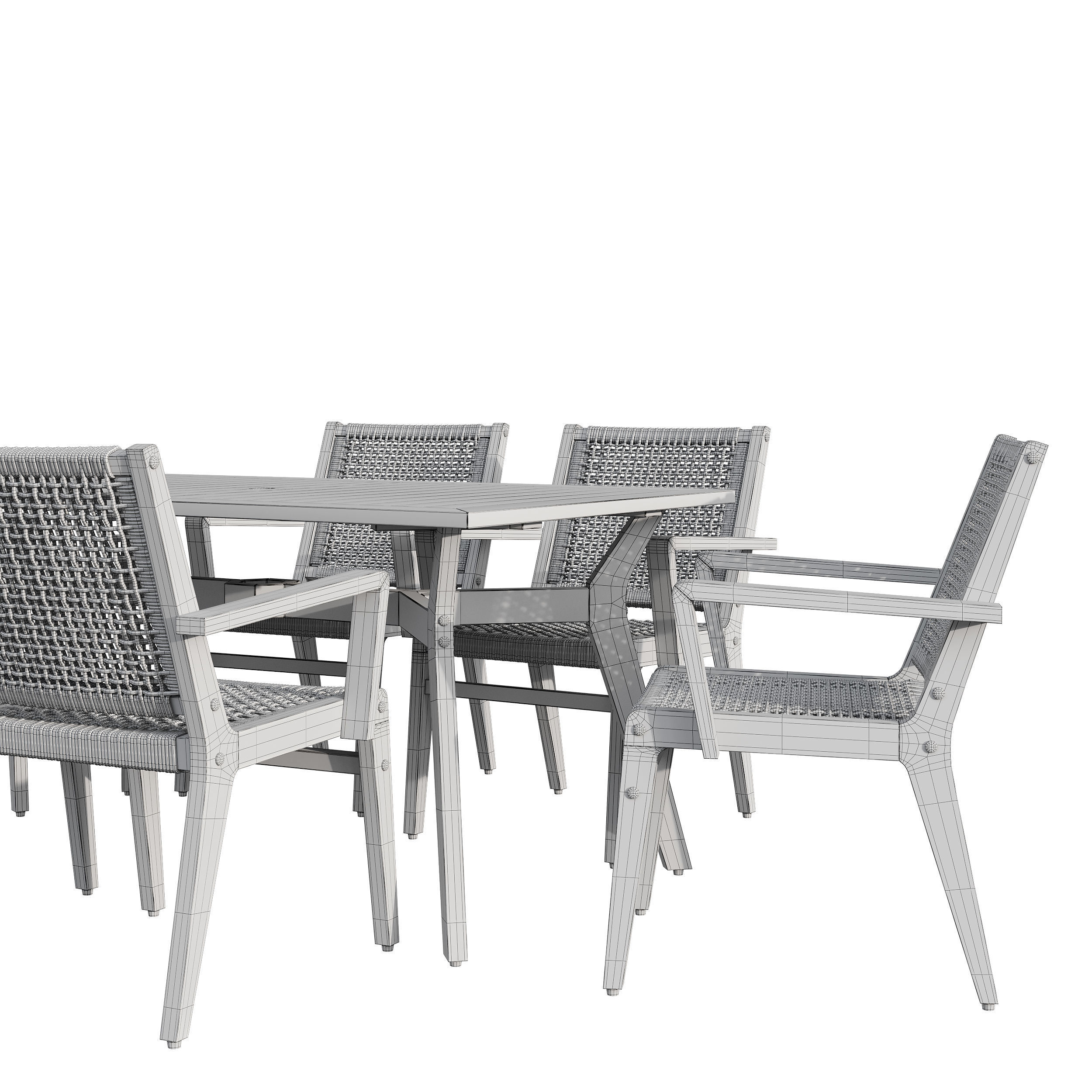 Quinn Rectangular dinning set 3D model_9