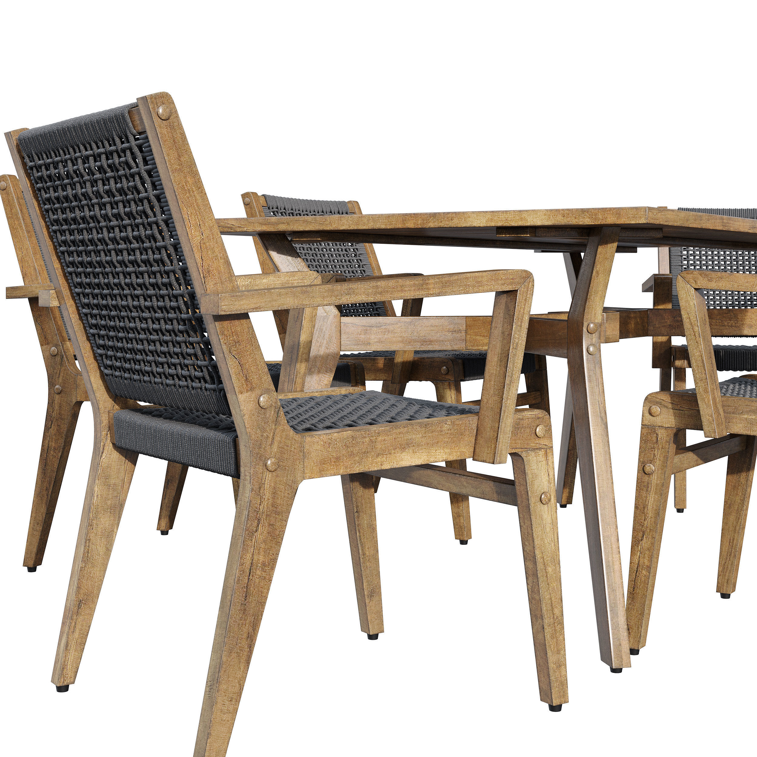 Quinn Rectangular dinning set 3D model_5