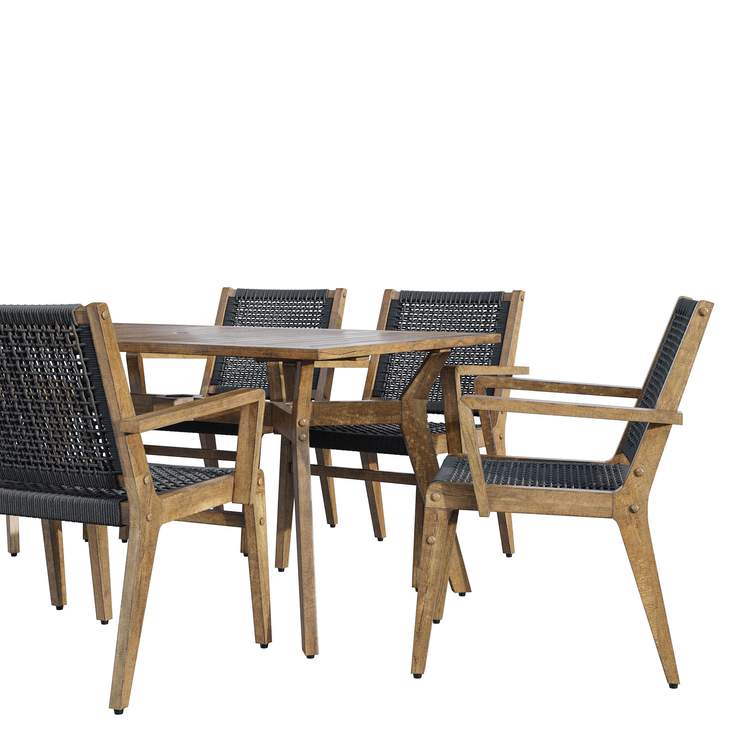 Quinn Rectangular dinning set 3D model_3