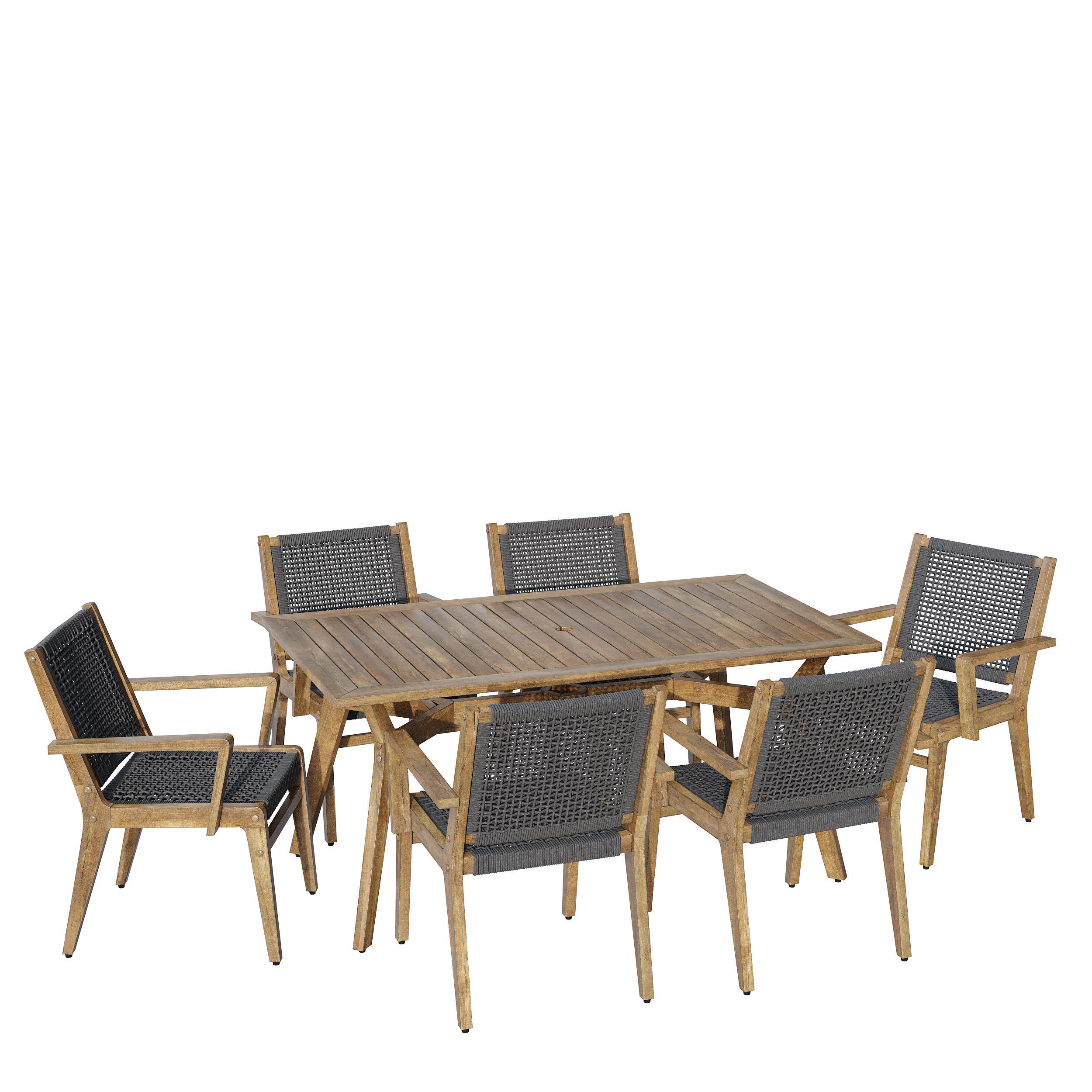 Quinn Rectangular dinning set 3D model_1