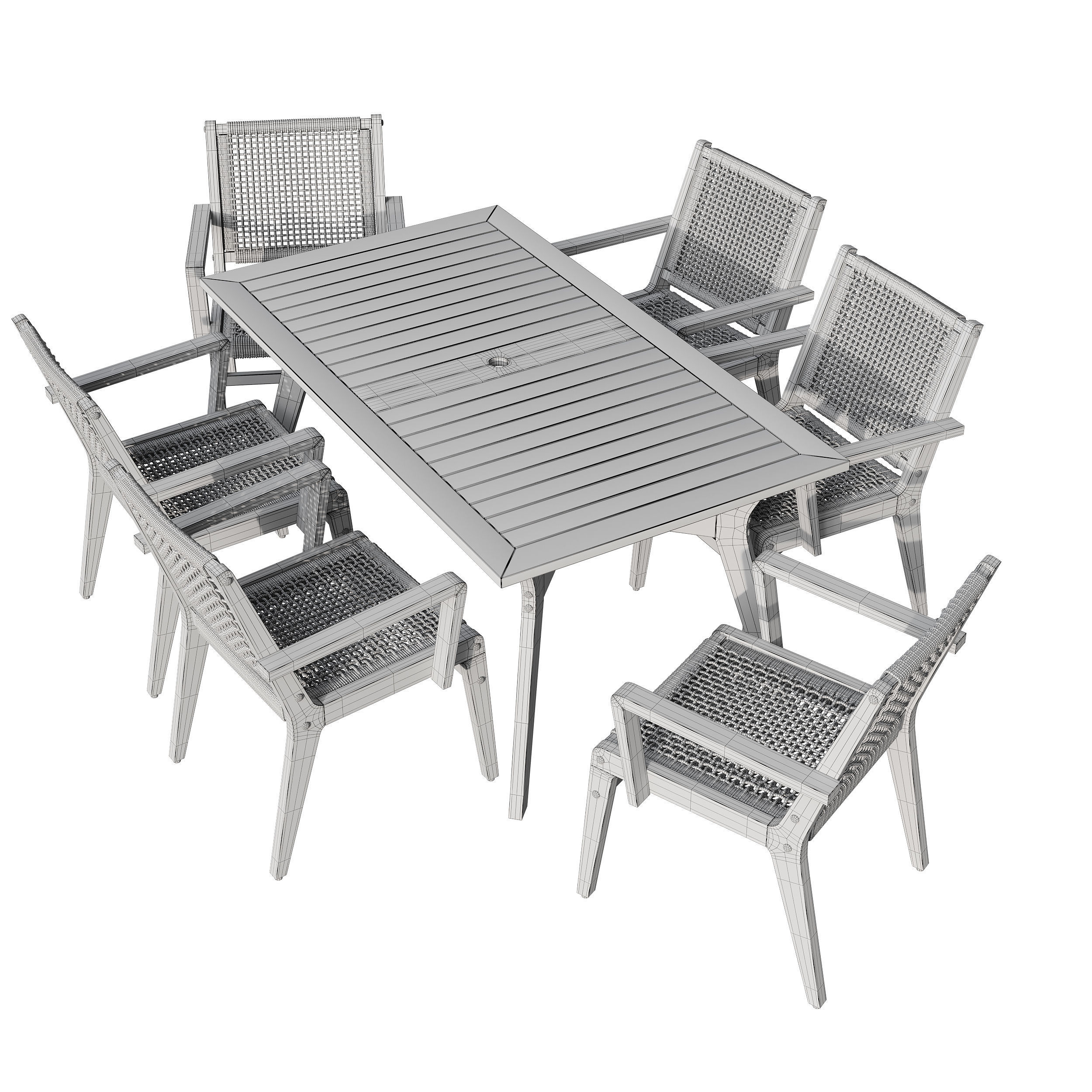 Quinn Rectangular dinning set 3D model_10