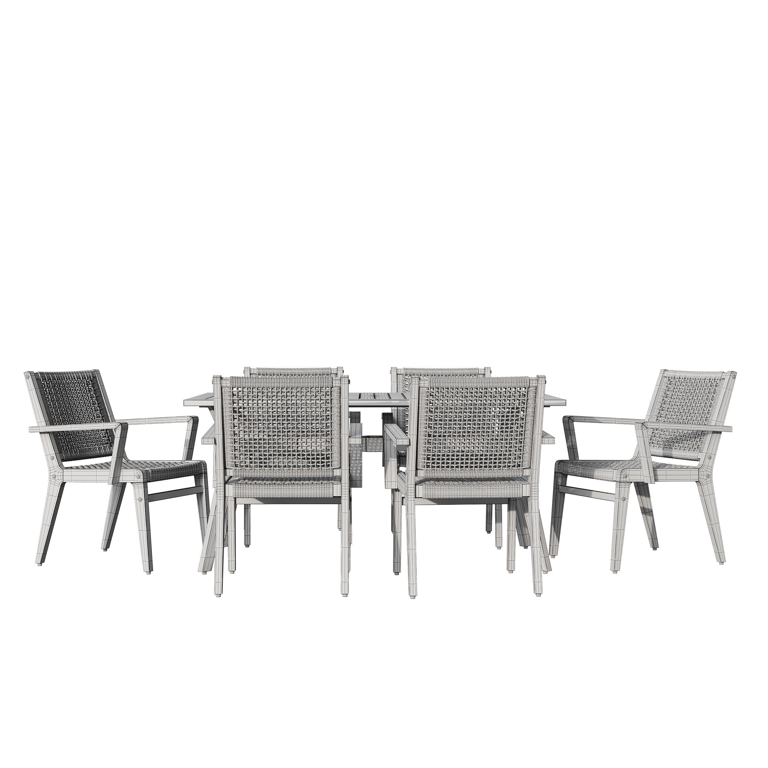 Quinn Rectangular dinning set 3D model_8