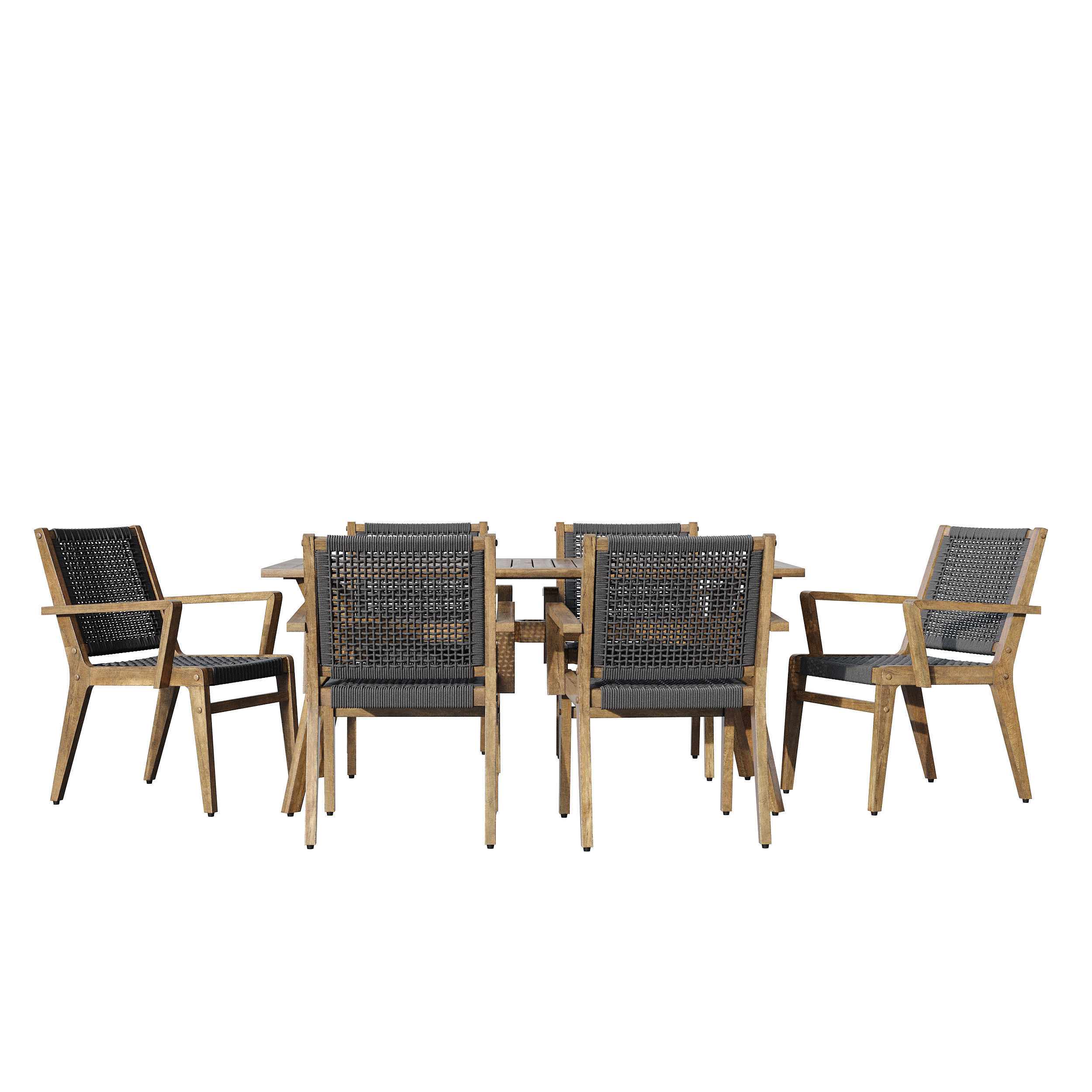 Quinn Rectangular dinning set 3D model_2
