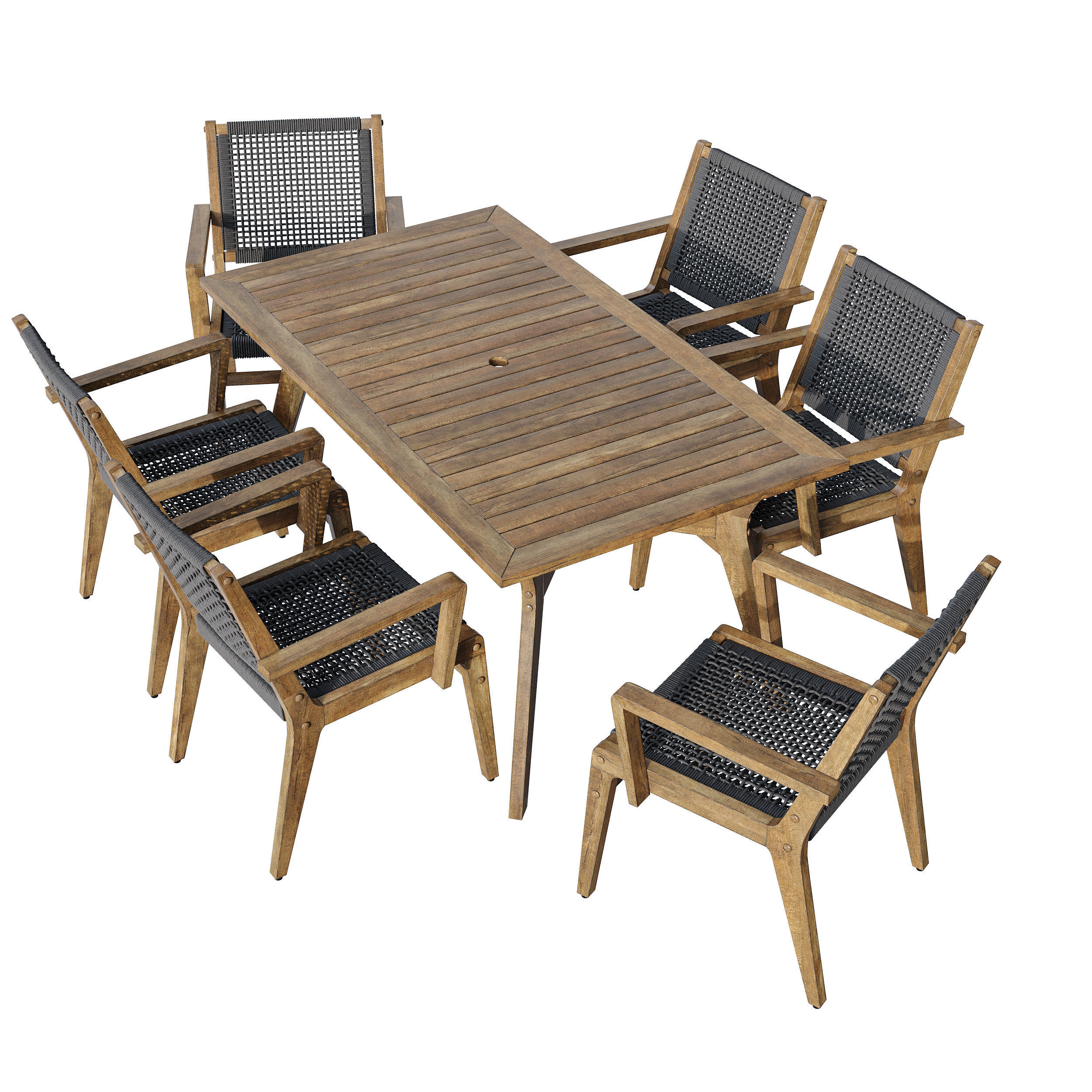 Quinn Rectangular dinning set 3D model_4