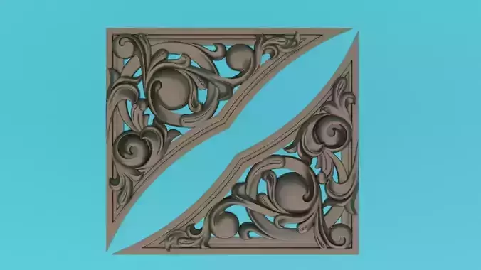 Angle decor 3d model molding 